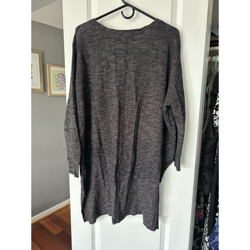 Free People Snap Button Front Oversized Cardigan Sweater Women's Small Purple - Picture 2 of 5